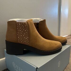 Bzees Brown Ankle Boots with Studded Detail